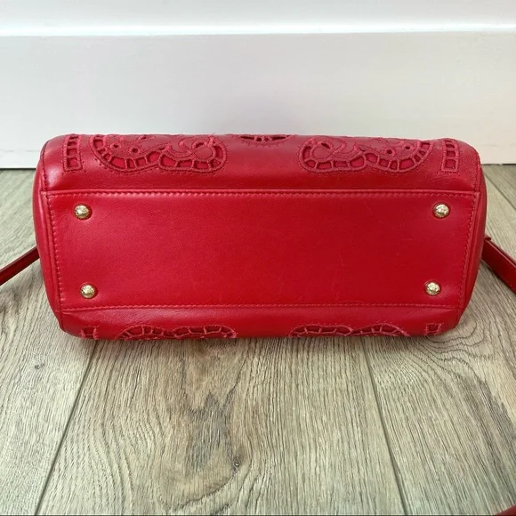 Dolce & Gabbana Medium Sicily Satchel Bag In Intaglio Leather in Red - Picture 12 of 17